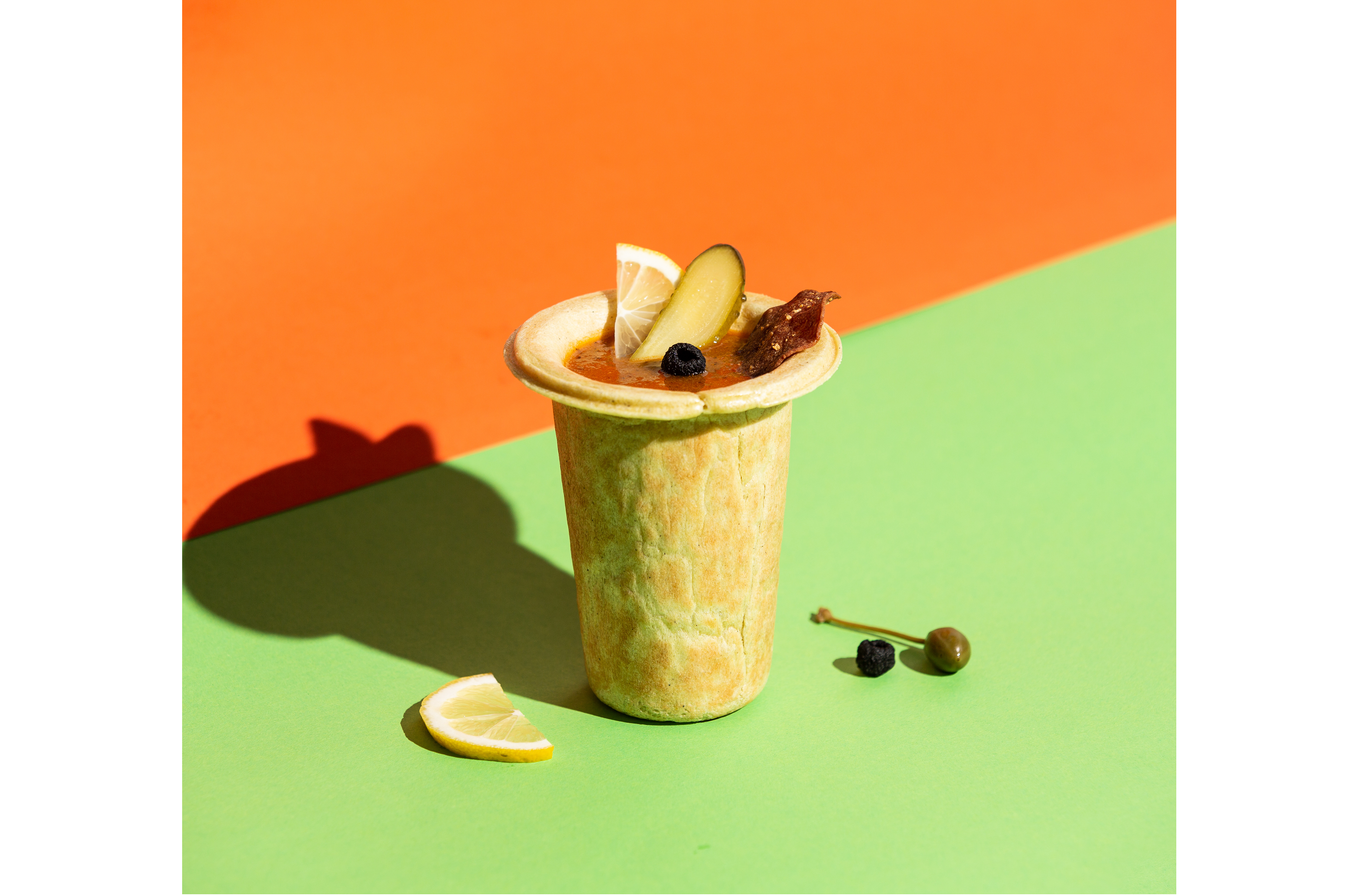 Soup in an edible cup